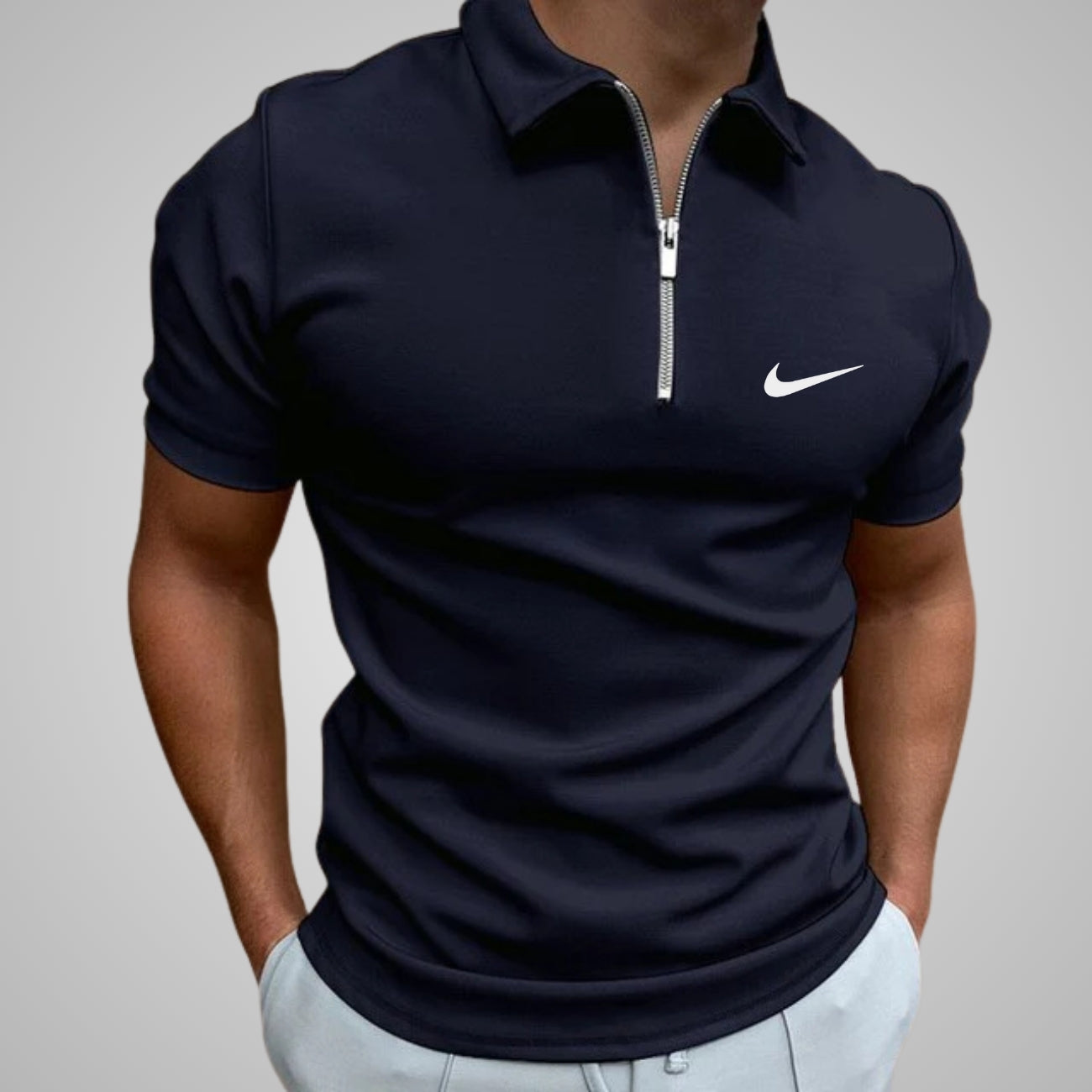Casual Zip-Neck Polo