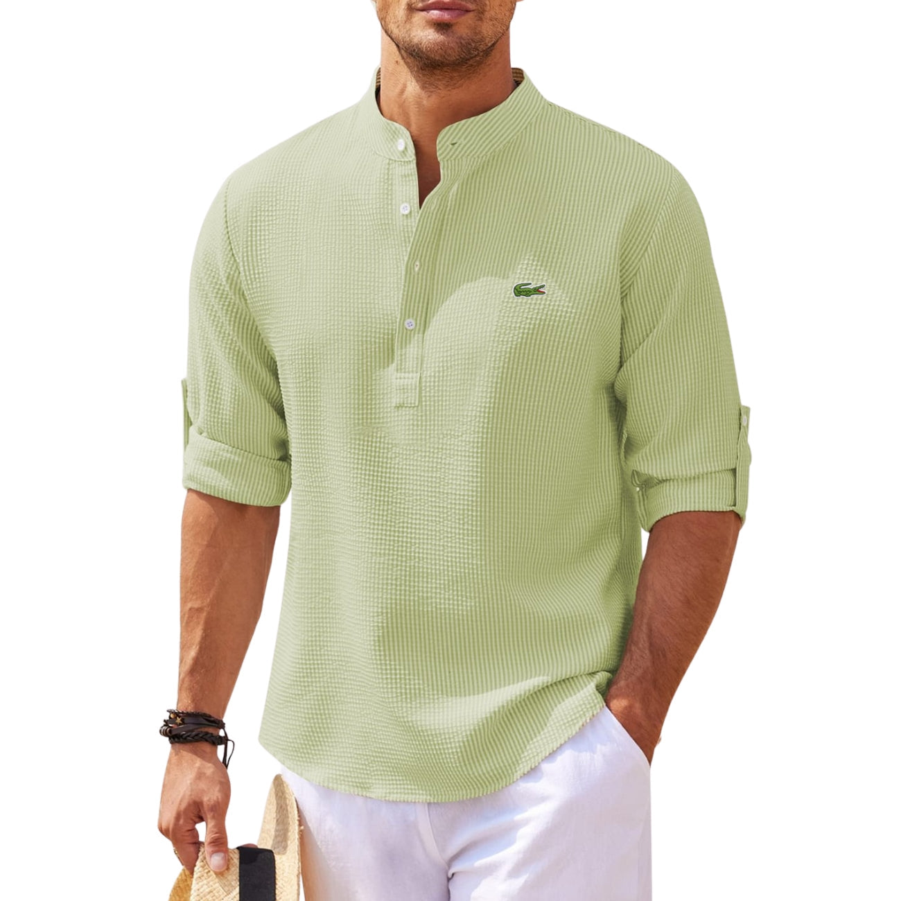 Henley Roll Sleeve Shirt - CLEARANCE SALE