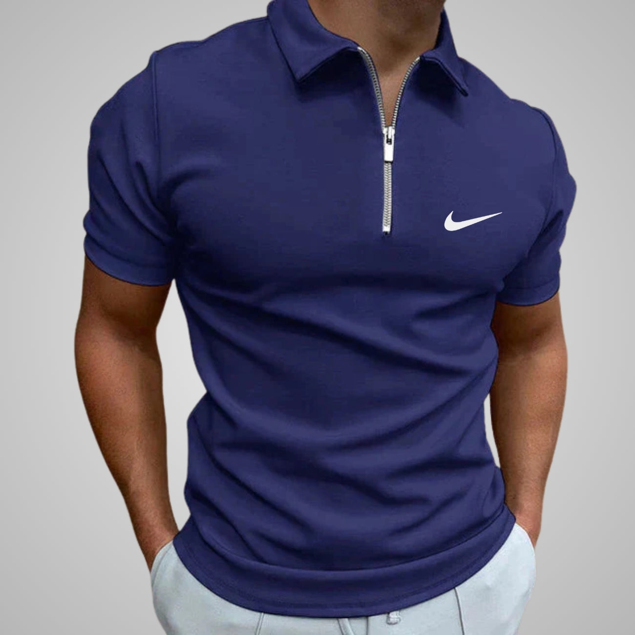Casual Zip-Neck Polo