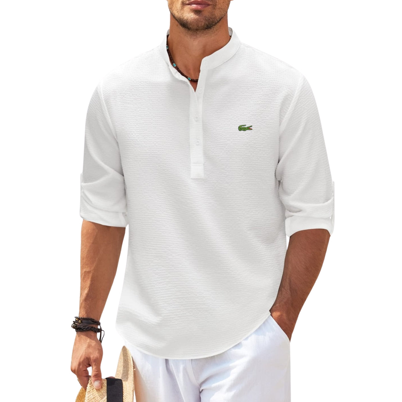 Henley Roll Sleeve Shirt - CLEARANCE SALE