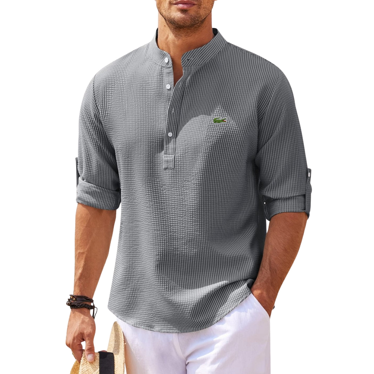 Henley Roll Sleeve Shirt - CLEARANCE SALE