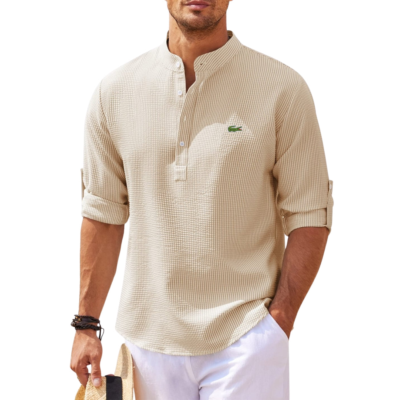 Henley Roll Sleeve Shirt - CLEARANCE SALE