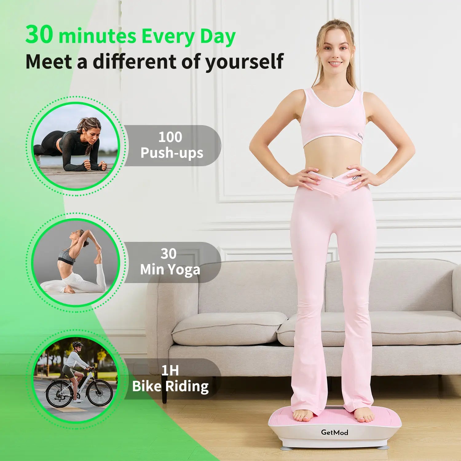 GetMod VibrationPlate Exercise Machine, Whole WorkoutVibration Platform for and Fitness at home gym8