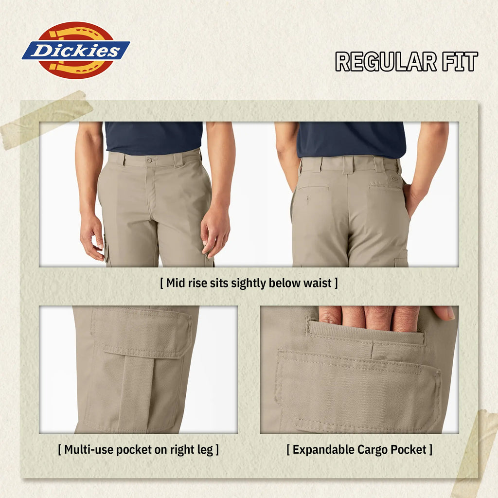 Dickies  Men's FLEX Regular Fit Cargo Pants, Comfortable & Flexible, Straight Leg Versatile, Expandable Cargo Pockets
