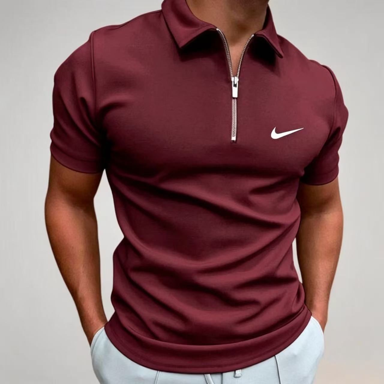 Casual Zip-Neck Polo