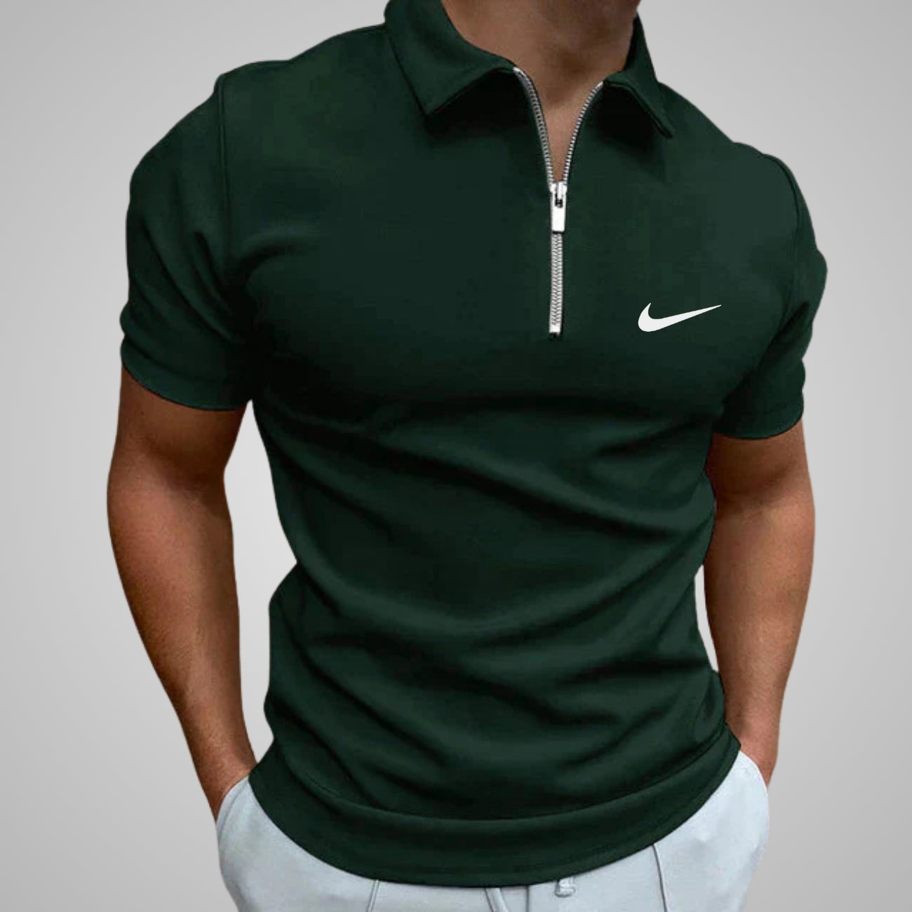 Casual Zip-Neck Polo