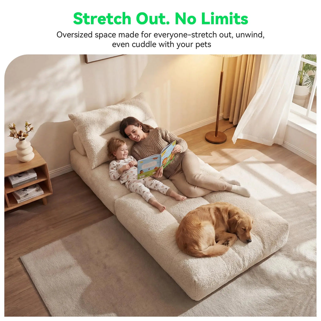 Folding Sofa Bed, 3-in-1 Convertible Recliner Bed