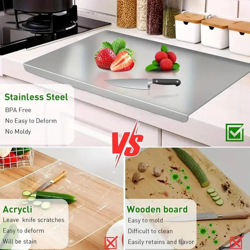 Stainless Steel Double-Sided Cutting Board 304 Non-Stick Kitchenware