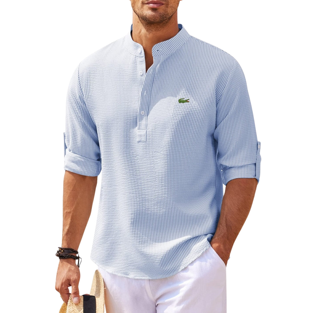 Henley Roll Sleeve Shirt - CLEARANCE SALE