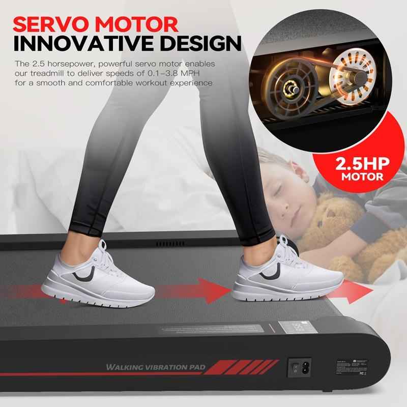 {Final Day of Sale!}Walking Vibration Pad P1,Vibrating Plate, Remote Control & APP, Lightweight Under Desk Treadmills For Home & Office,Servo Motor Technology, 3 in 1 Portable Walking Pad Treadmill, 22 Lbs Fitness Equipment
