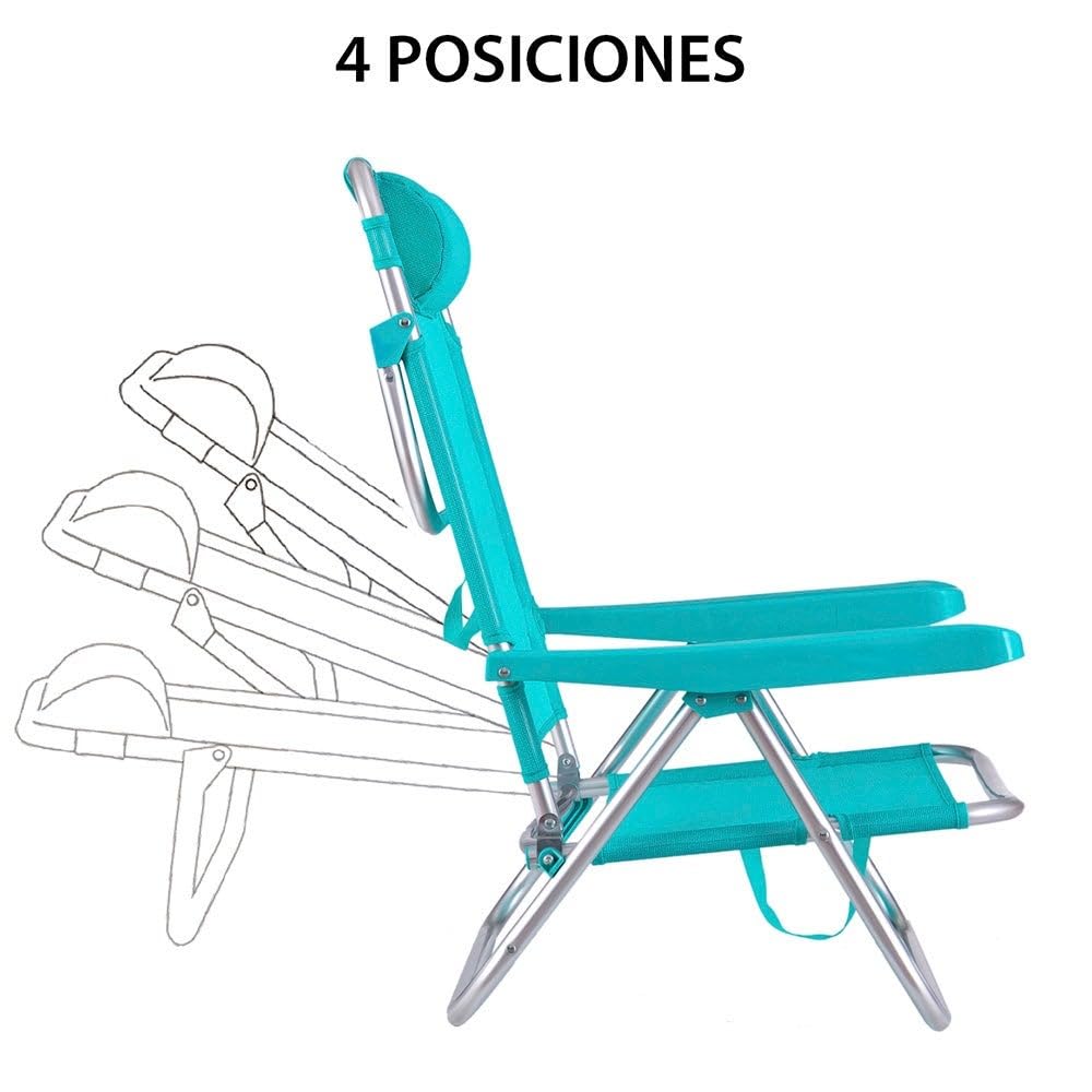 Paquete de 2 – Sillas de playa reclinables | Ligeras, portátiles y cómodas|Sombrilla de sol gratuita (Oferta especial de verano)
