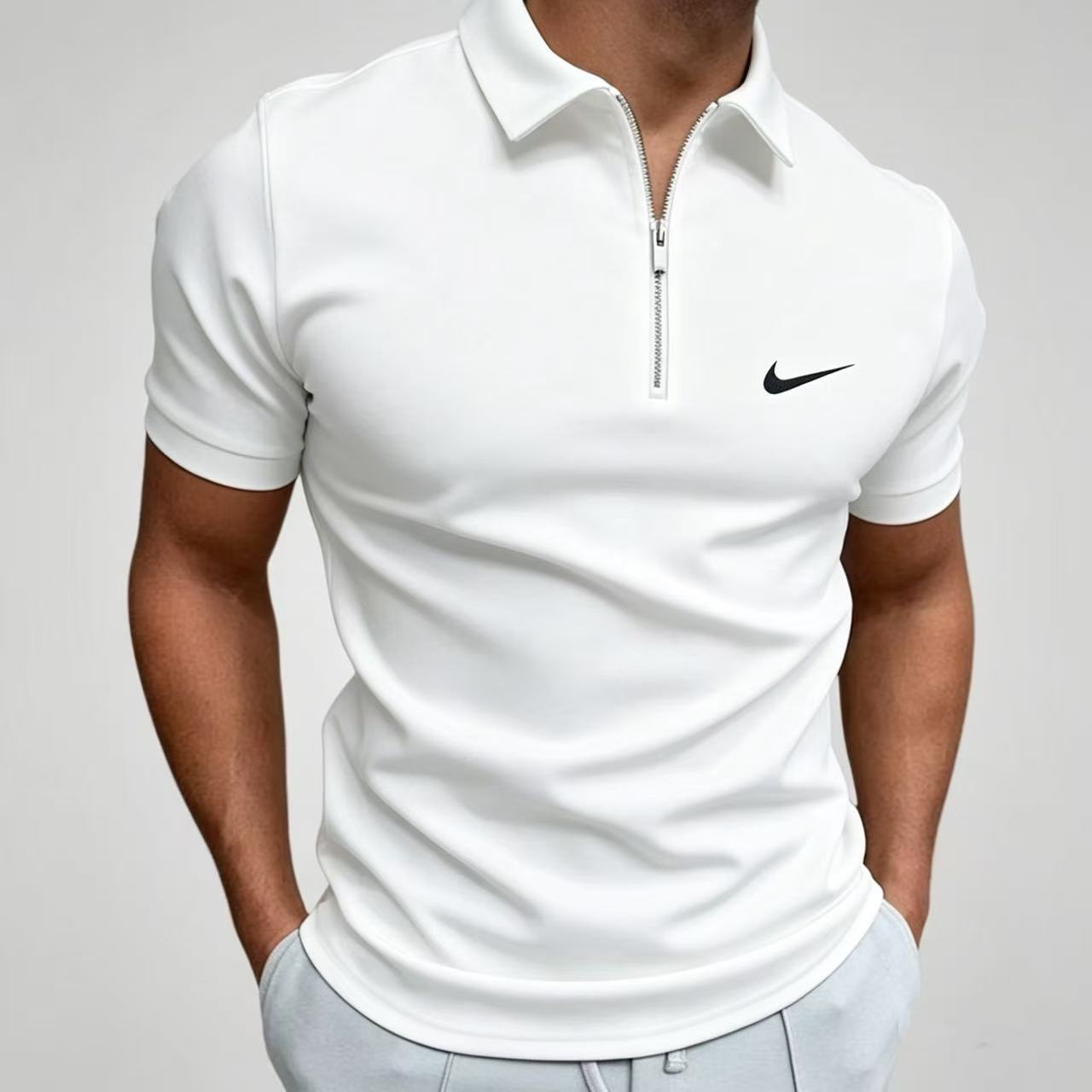 Casual Zip-Neck Polo