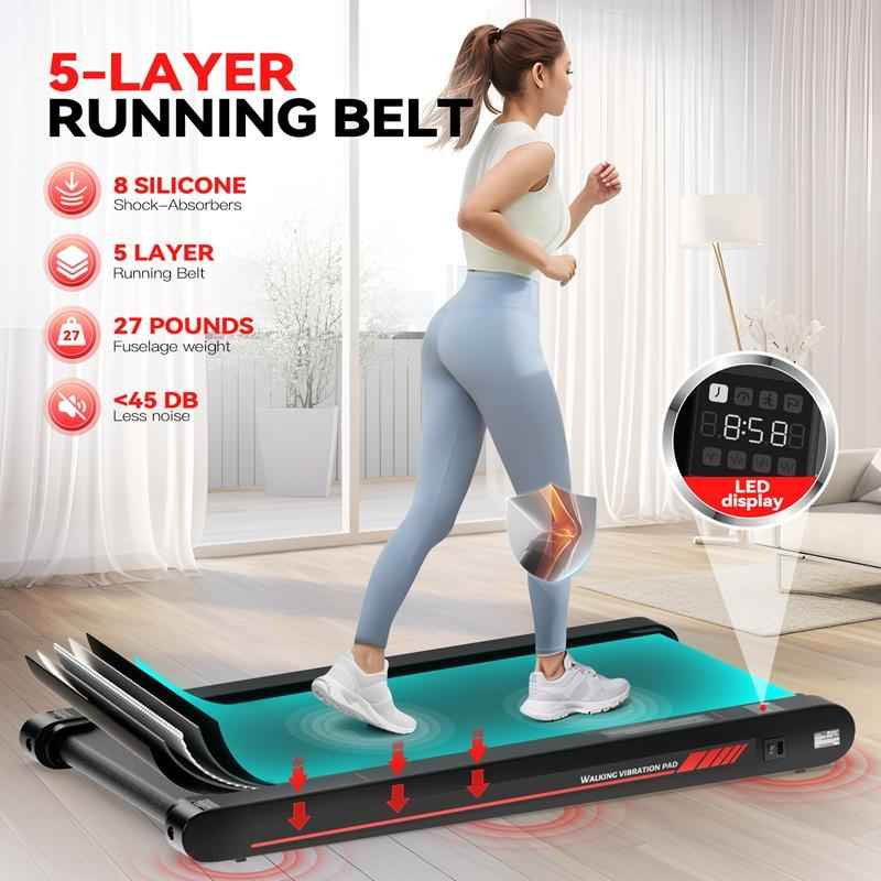 {Final Day of Sale!}Walking Vibration Pad P1,Vibrating Plate, Remote Control & APP, Lightweight Under Desk Treadmills For Home & Office,Servo Motor Technology, 3 in 1 Portable Walking Pad Treadmill, 22 Lbs Fitness Equipment