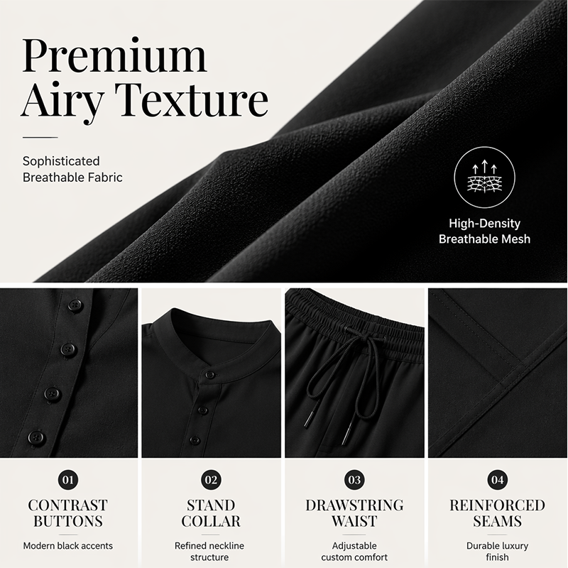 🎁2026 New Arrivals 50% OFF💥Men's Minimalist Casual Shirt and Pants Set – Breathable Blend & Stylish Button Detail ☀️